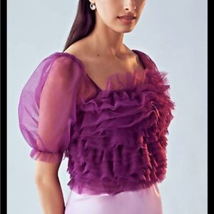 NWT Anthropologie Endless Rose Purple Tulle Top